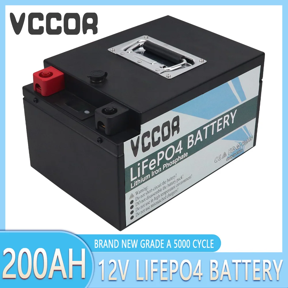 Литиево-желязо-фосфатная LiFePO4 батерии 12V 200Ah Вградена BMS 5000 +, За да Замени по-Голямата част резервно захранване за Домашно Устройство за съхранение на енергия