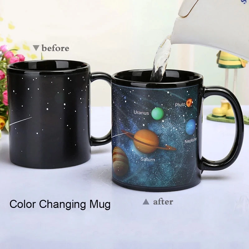 Креативна Керамична Чаша с Променящ се цвят, Разкривайки топлина, чашата за Кафе, подарък за приятели, Студентски чаша за закуска Star