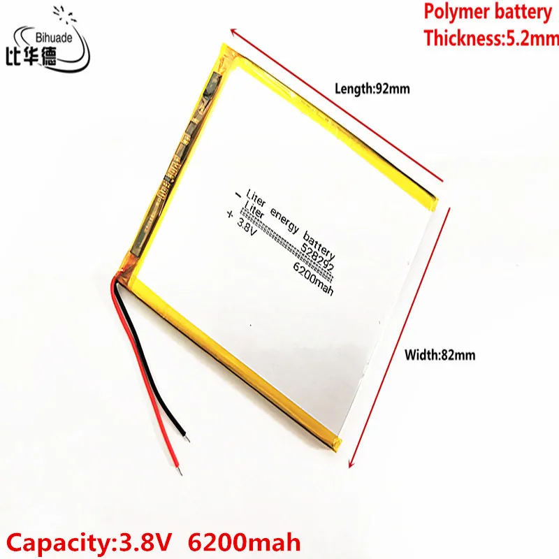 Литра енергиен батерия Добро качество 3,8 В, 6200 mah 528292 Полимерна li-ion/Li-ion батерия за таблет BANK, GPS, mp3, mp4