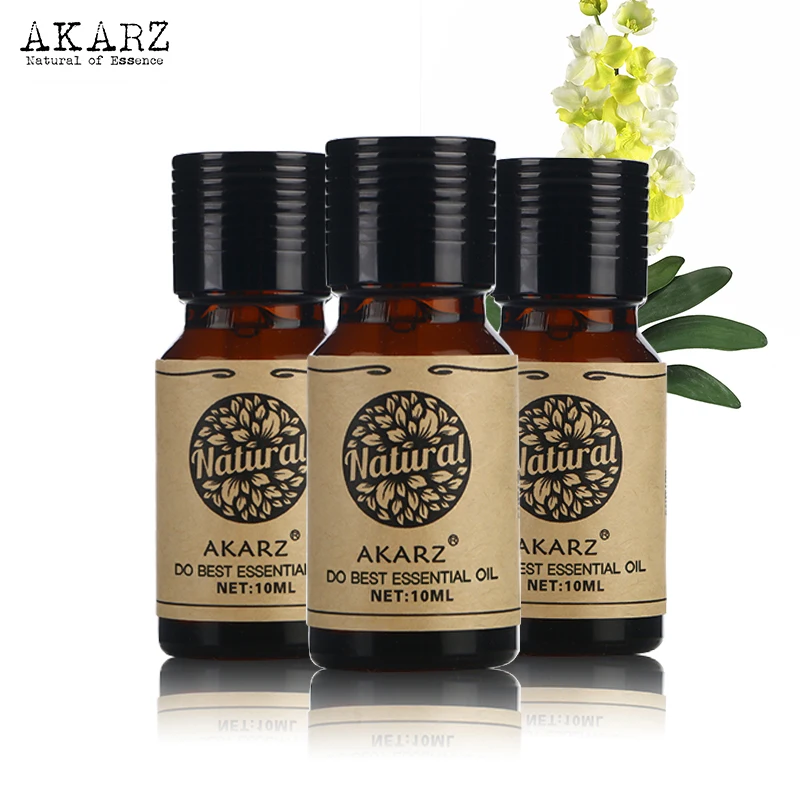 Етерично масло от роза, здравец и жасмин AKARZ За ароматерапевтического масажи, спа вана, грижа за кожата на лицето 10 мл * 3