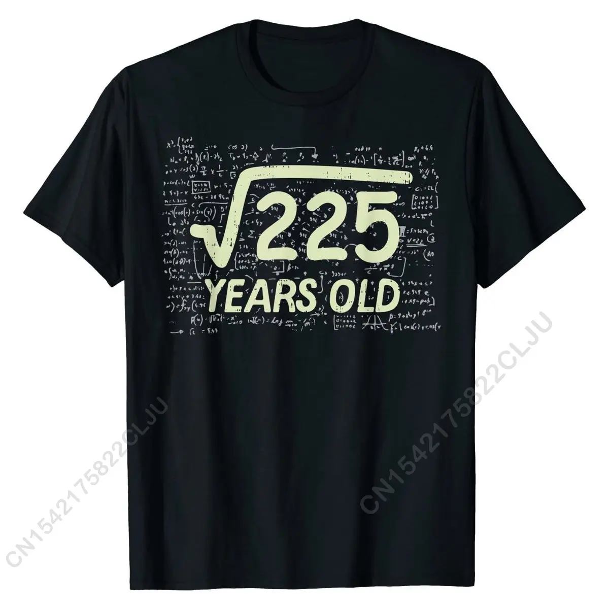 Корен квадратен от 225 рубашечных години, подарък за 15-ия рожден ден, математическа тениска, потник, тениски, класически памучни мъжки тениски, класика