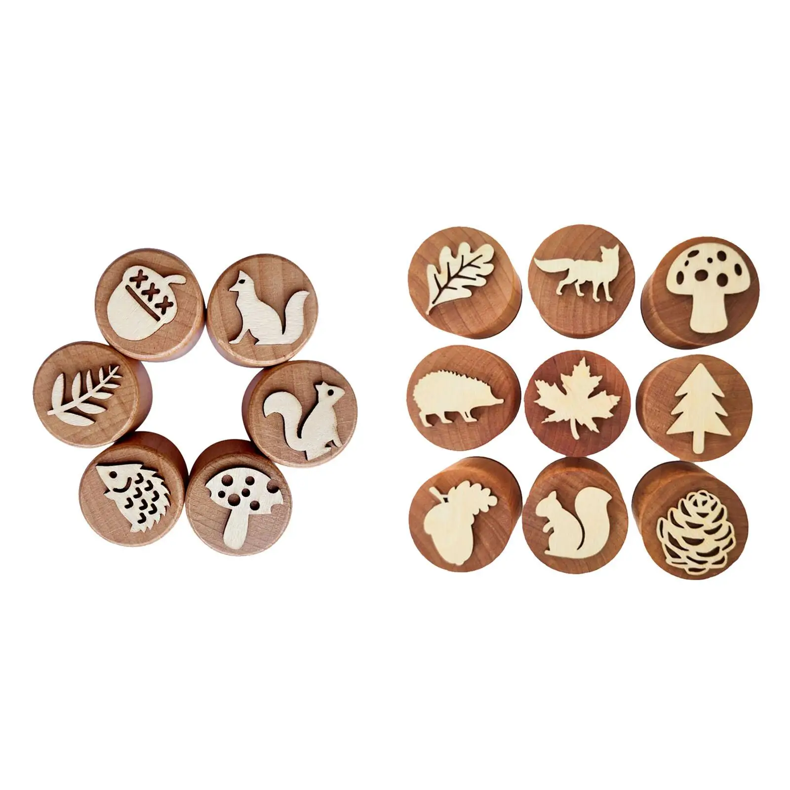 Дървени гумени печати, дървени печати, декоративни детски есенни марка за опаковане на подаръци, украси за планиране на празниците