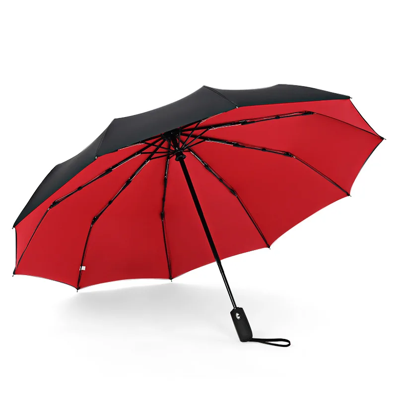 Двуслойни напълно автоматичен чадър от десет семки, ветрозащитный, слънцезащитен, слънчев и в дъждовен чадър с двойно предназначение от 10 семки