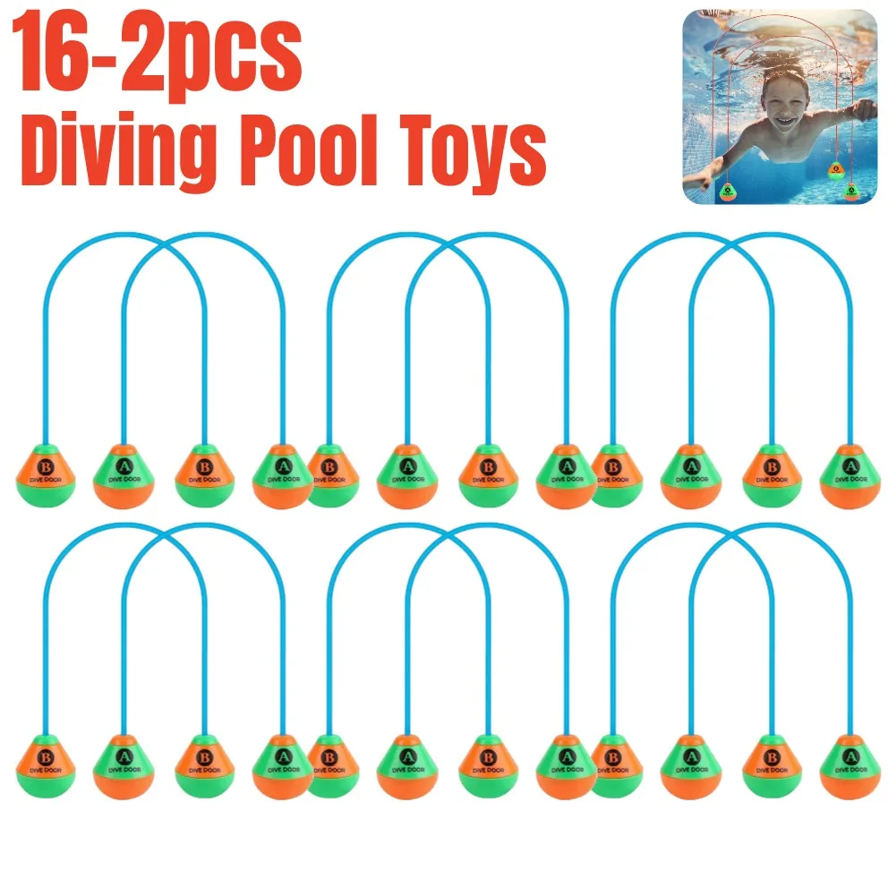 16-2 елемента гмуркане басейн играчки набор от упражнения през вратата гмуркане пръстен издръжлив PVC плуват през вратата играчки за деца гмуркане аксесоар