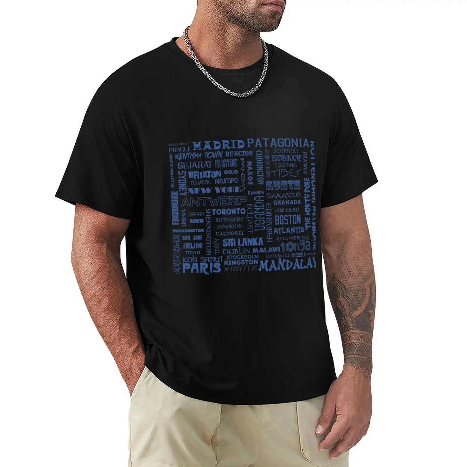 Лимоново желе - Тениска Ramblin' Man, черни реколта мъжки тениски с графичен дизайн.