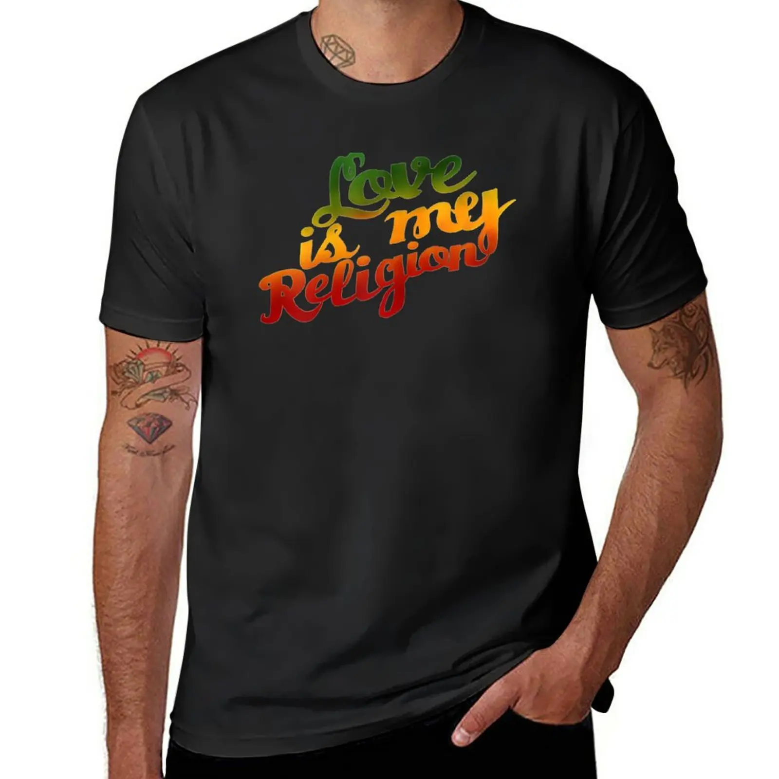 Нова тениска Love Is My Religion с Зигги Марли, потници в големи размери, облекла kawaii, тениски за мъже, опаковка