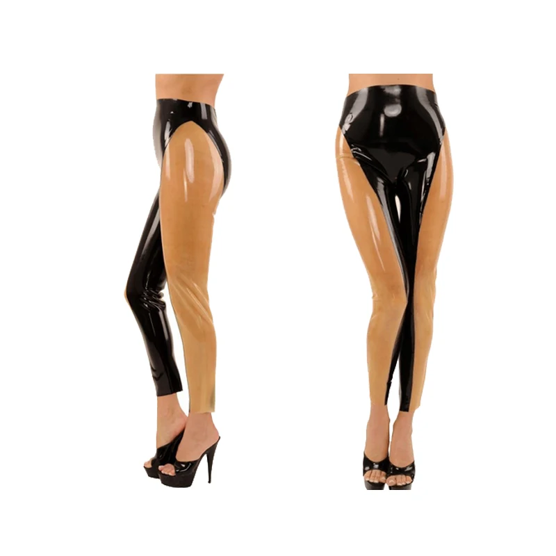 Модни дамски панталони за почивка от латекс, каучук, красиви черни и прозрачни стегнати панталони, размер XXS-XXL