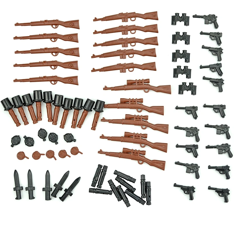 Контейнер за армейского оръжия на Втората световна война, градивен елемент, MOC, Тухли, за специални части, аксесоари за военни оръжия, Ограда, полицейско куче, играчки-играчки войници, за деца