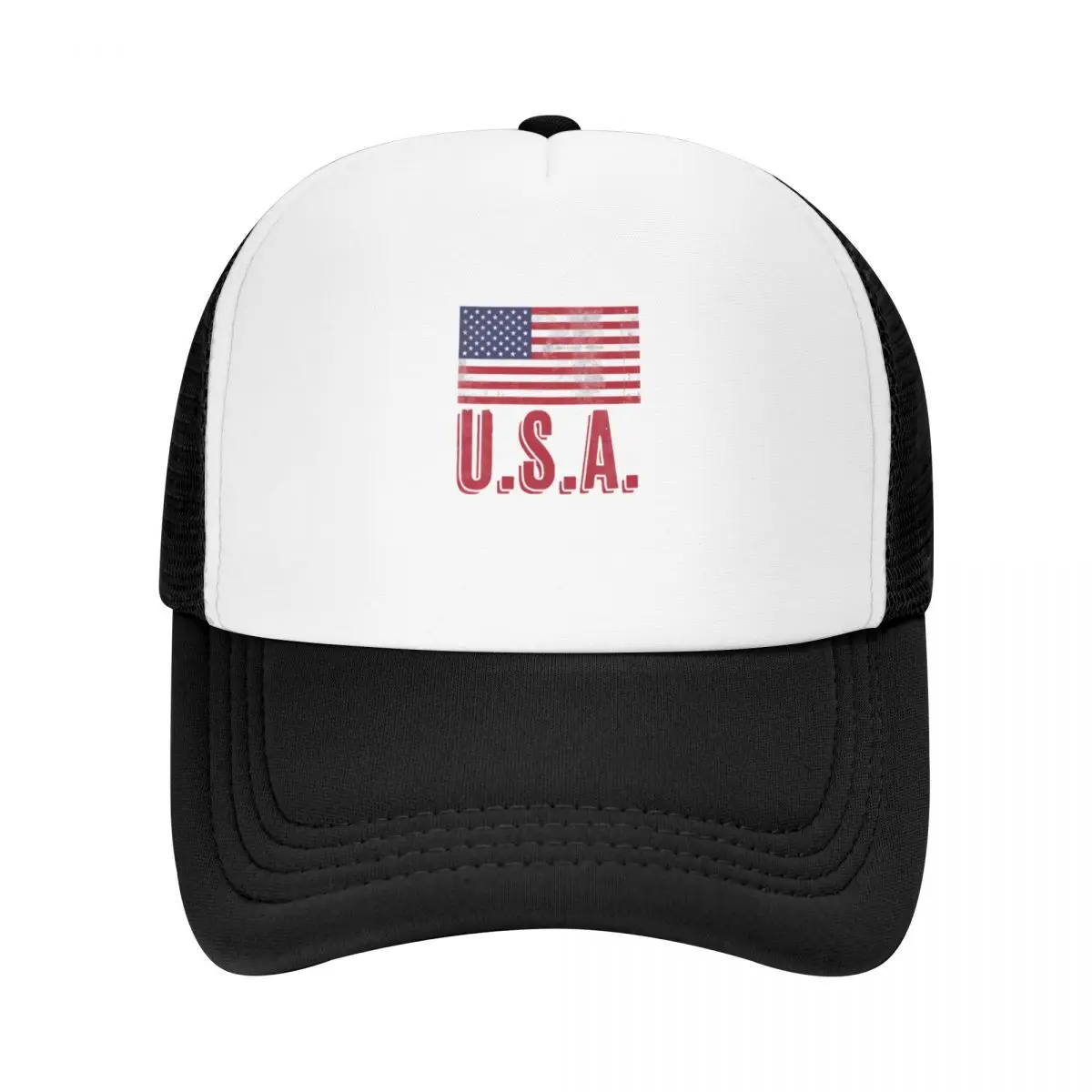 Знамето на Съединените американски Щати в стил гръндж. Бейзболна шапка с див топка, шапка голям размер, шапки мъжки женски