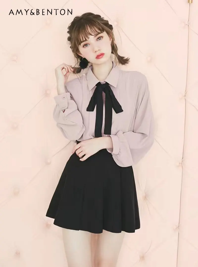 Розова риза в японски стил в стил Лолита 
