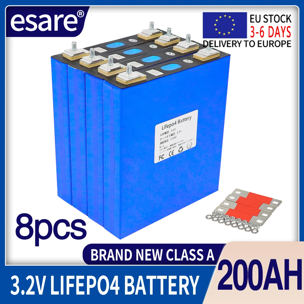 Бърза доставка 8шт 3.2 В 200Ах Литиево желязо фосфатный LiFePO4 батериите Могат да се комбинират в акумулаторна батерия 12V 24V 36V 48V