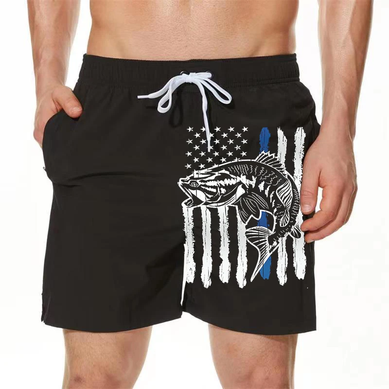 Спорт на открито бързосъхнеща Мъжка тениска плажни шорти y2k 3D офшорни angling printing over size мъжка тениска Ежедневни Унисекс къс