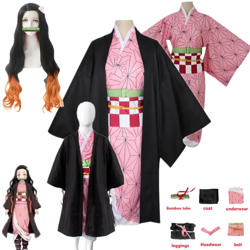Аниме Kimetsu no Yaiba Cosplay костюм Гореща Незуко Камадо Кимоно Униформи Облекло за Хелоуин