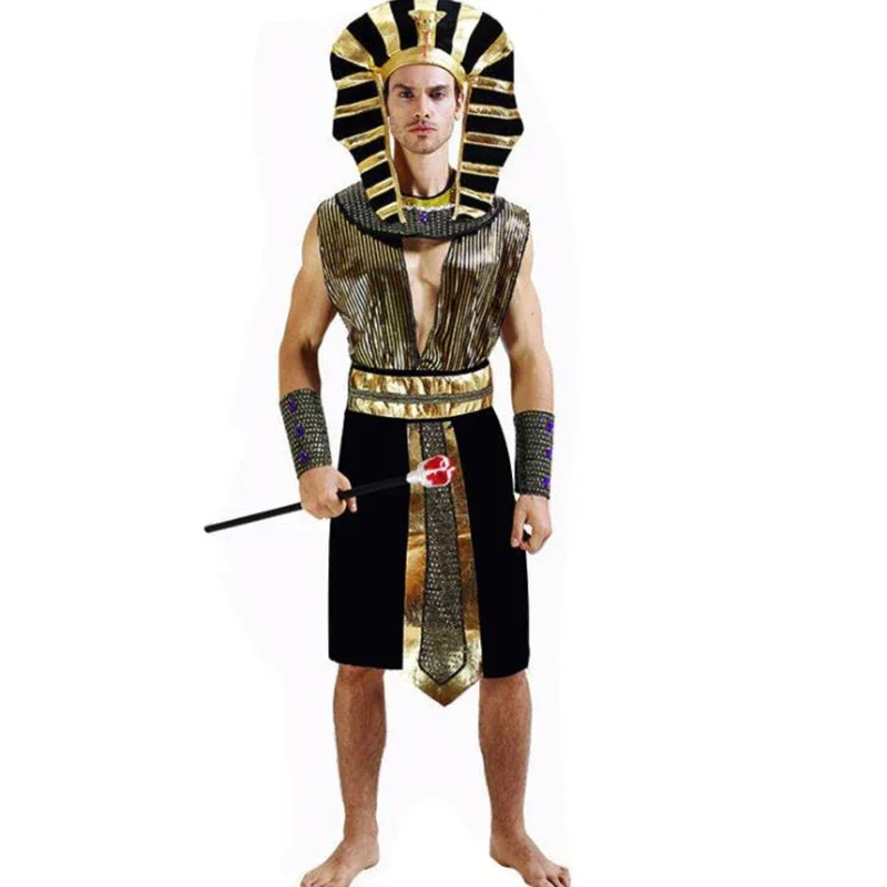 Костюми за Хелоуин Древен Египет Египетският Фараон Тутанкамон Цар Императрица Клеопатра Кралица Костюм Cosplay Облекло за Мъже, Дамски