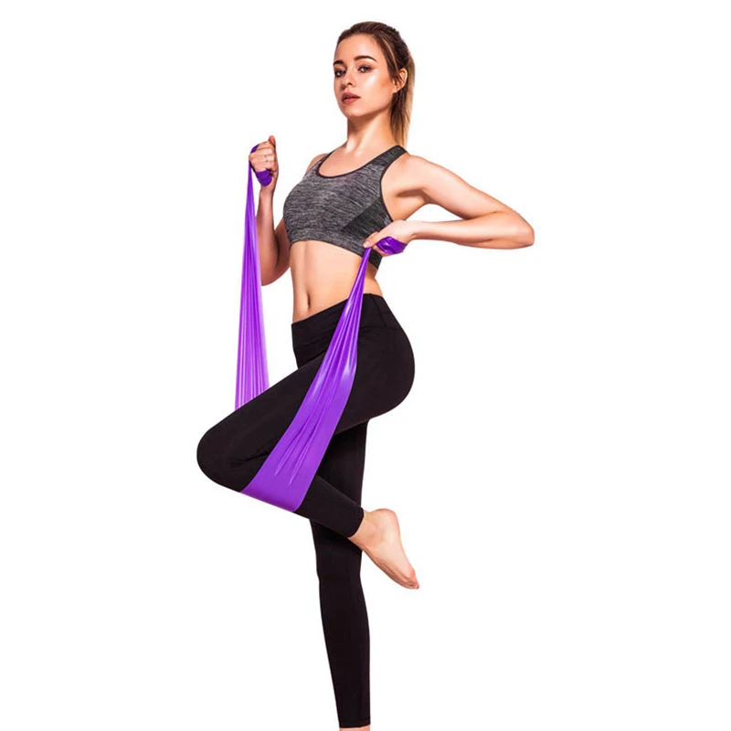 Еластична лента за практикуване на йога, Пилатес, растяжкой 150 см, лента за фитнес, Еластична лента за домашен фитнес зала, Натурална дъвка за фитнес