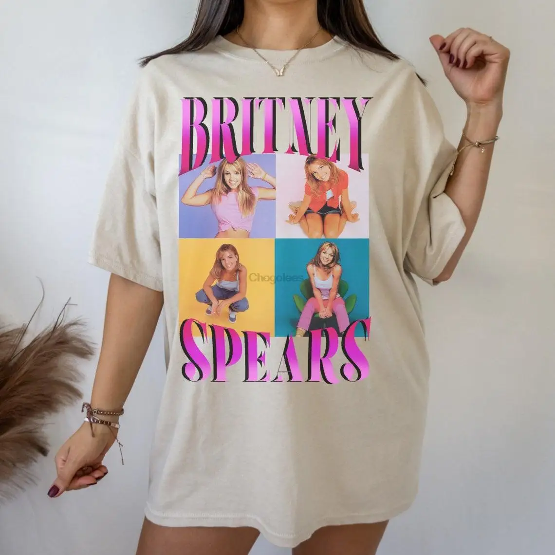 Реколта риза Бритни Спиърс 90-те години, тениска Бритни, контрабандная тениска Бритни, упс, аз го направи отново (1)