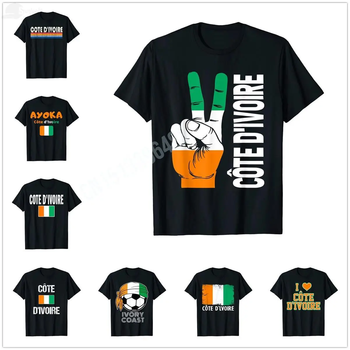 Лятна победа с Два пръста и 2022 г., Знамето на Кот д 'Ивоар, Патриотическая тениска с карта на Кот д' Ивоар За мъже, Дамски ризи, памучни тениски