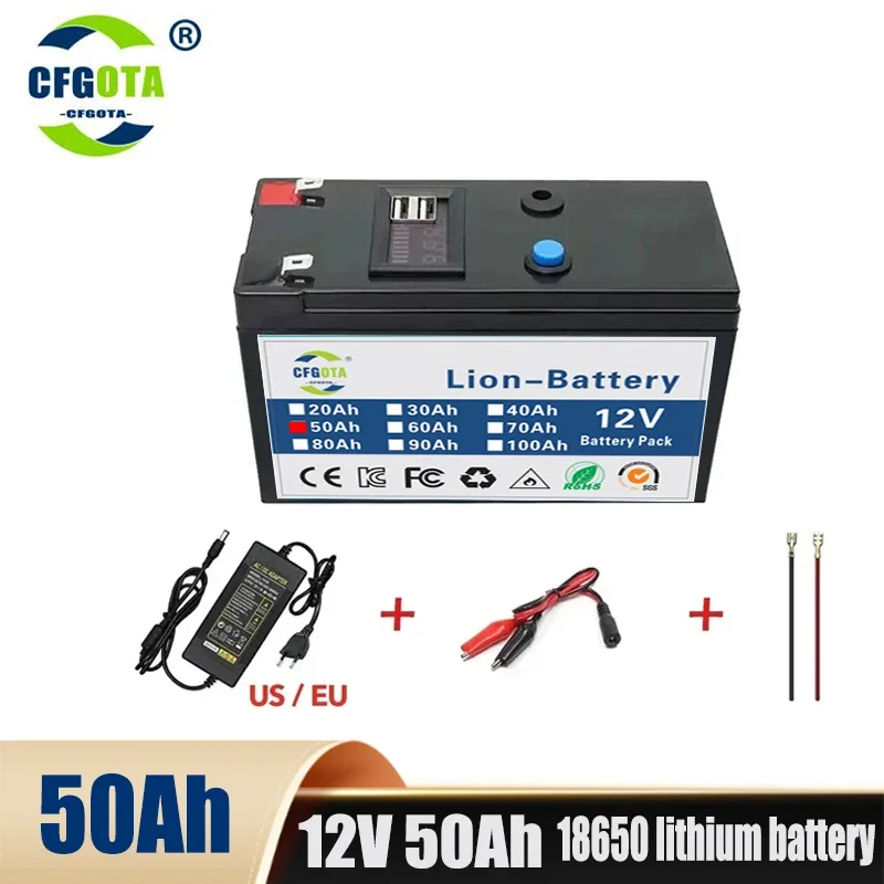 Батерия 12V 100Ah 18650 литиево-йонна Акумулаторна Батерия Акумулаторна Батерия за Слънчева Енергия Батерията Электромобиля + Зарядно устройство 12.6v3A