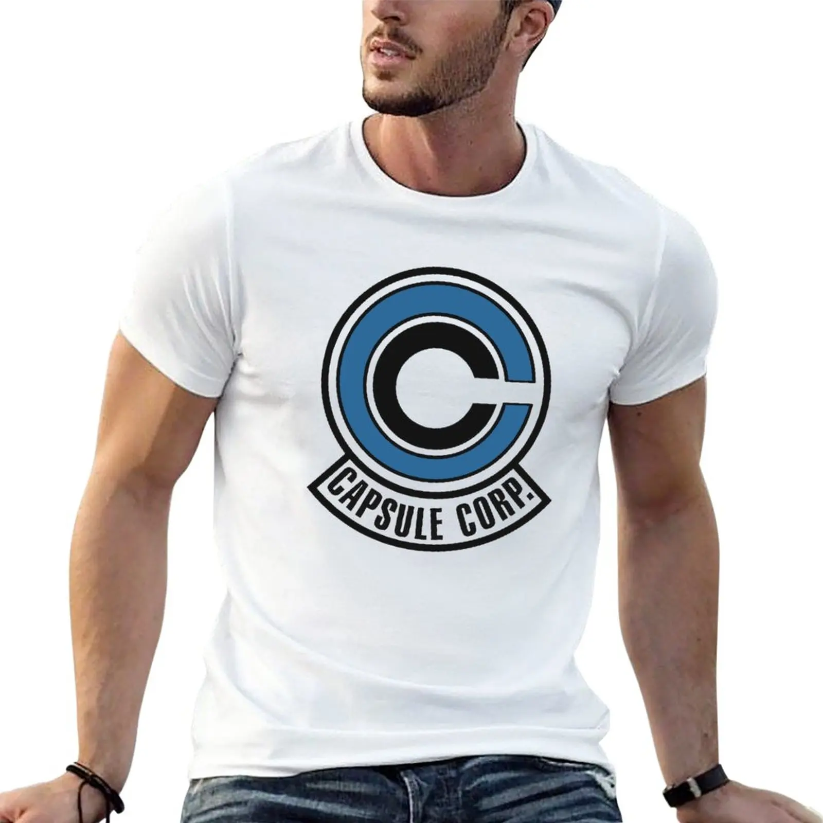 Тениска с надпис DBZ Capsule Corp, спортна фланелка, къси корейски модни забавни тениски, тениска оверсайз за мъже
