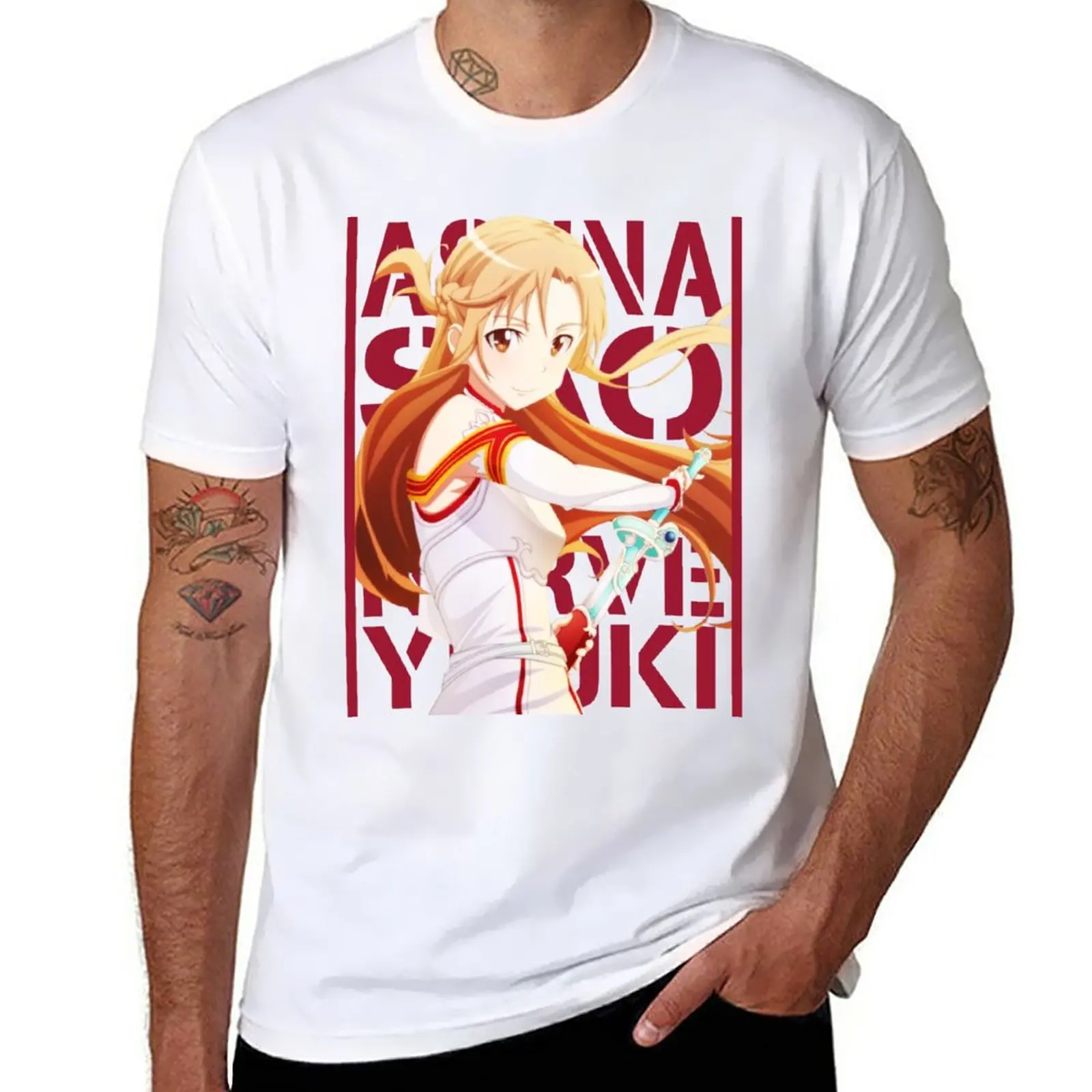 Нова тениска с логото на Asuna 2, дрехи от аниме, тениска за момчета, дрехи за мъже, спортни ризи, мъжки