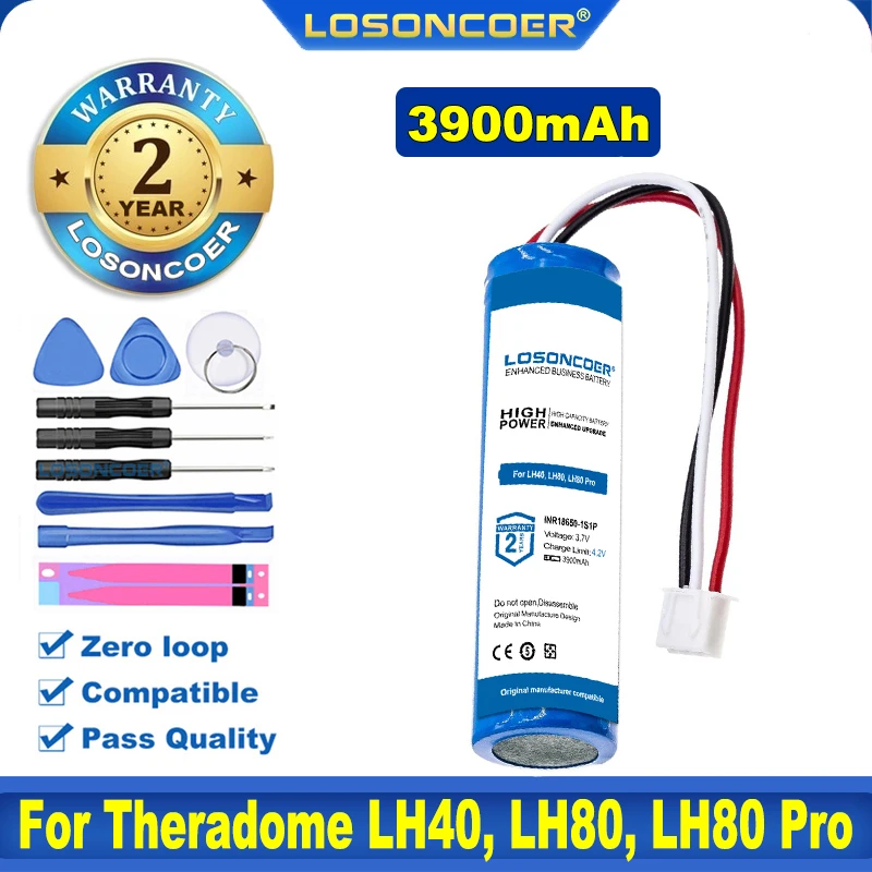 100% Оригинален LOSONCOER 3900 mah INR18650-1S1P За Лазерен Led Терапия за Коса Каска Батерия За Theradome LH40, LH80, LH80 Pro