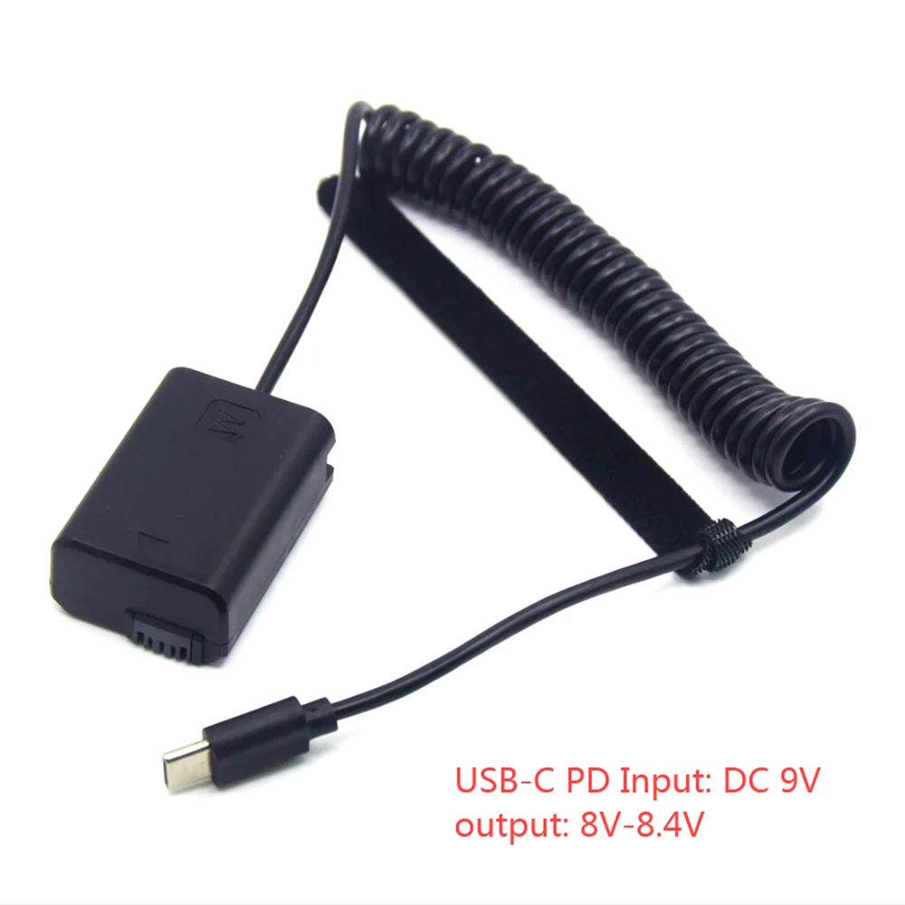 USB Type C Power Bank AC-PW20 NP-FW50 Фиктивен Батерия Адаптер Кабел за Sony NEXC3 NEXC5 NEX7 A3500 A5100 A5000 A7000 SLTA33 A7R
