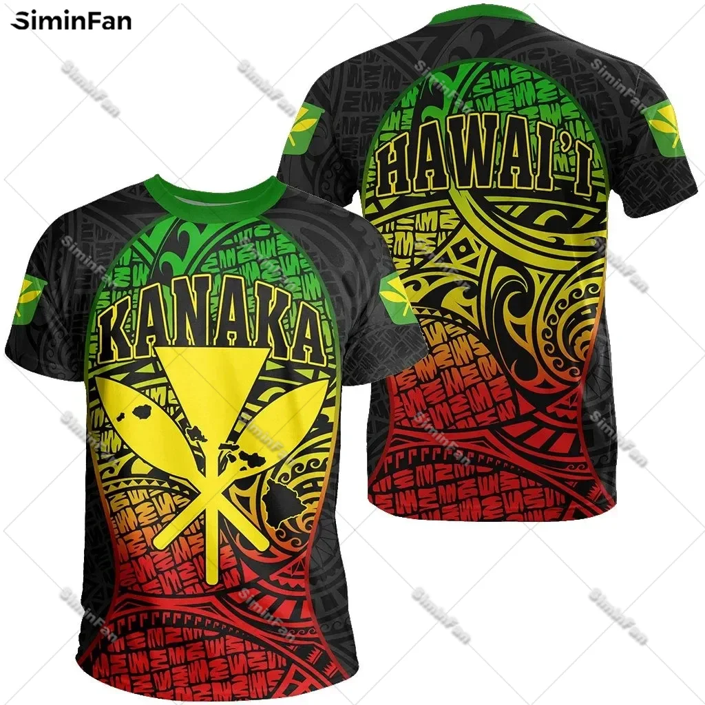 Хавай Карта на Канаки, Полинезийская Цветни Мъжки тениски С 3D Принтом, Мъжка Лятна Тениска С кръгло деколте, Дамски Топ С къс ръкав, Тениска Унисекс-1