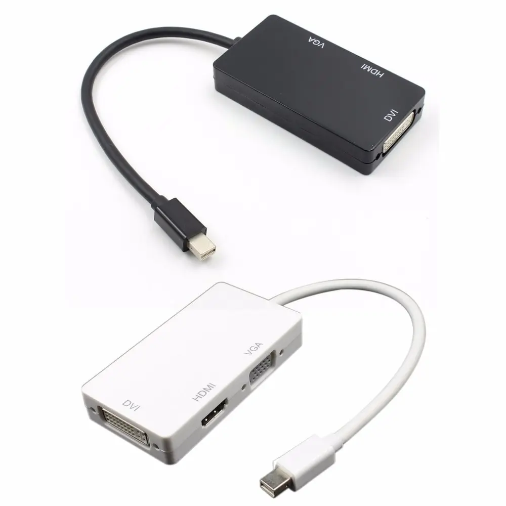 Кабел конвертор Thunderbolt DP Mini Displayport-HDMI VGA DVI 3-в-1 за MacBook Air Pro за Microsoft Surface pro 2 3