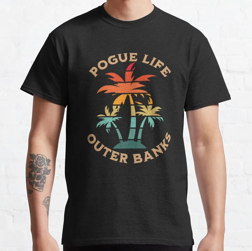 Тениска Поуг Life, P4L, Outer Banks, Paradise On Earth, тениски оверсайз, мъжки тениски в опаковка