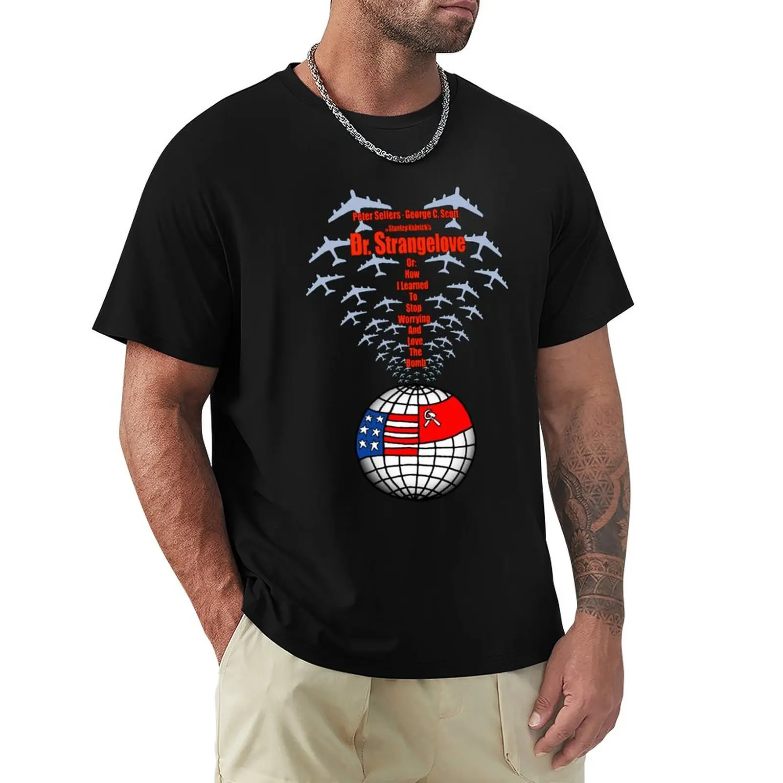 Тениска с логото на Kubrick Dr Strangelove, тениски, летни мъжки тениски голям и висок размер