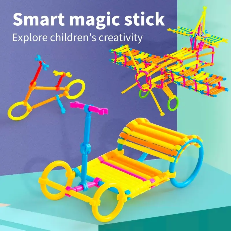 Умна пръчка в стил мозайка, дървена пръчка, пластмасови детски пъзели, играчки за ранното развитие, интелигентни играчки