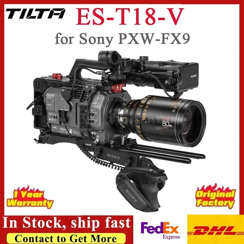 Рамка камера Tilta ES-T18-V за камери Sony PXW-FX9 Стенд С V-образно затваряне на Gold Mount Support 15-мм има течаща Укрепване печка