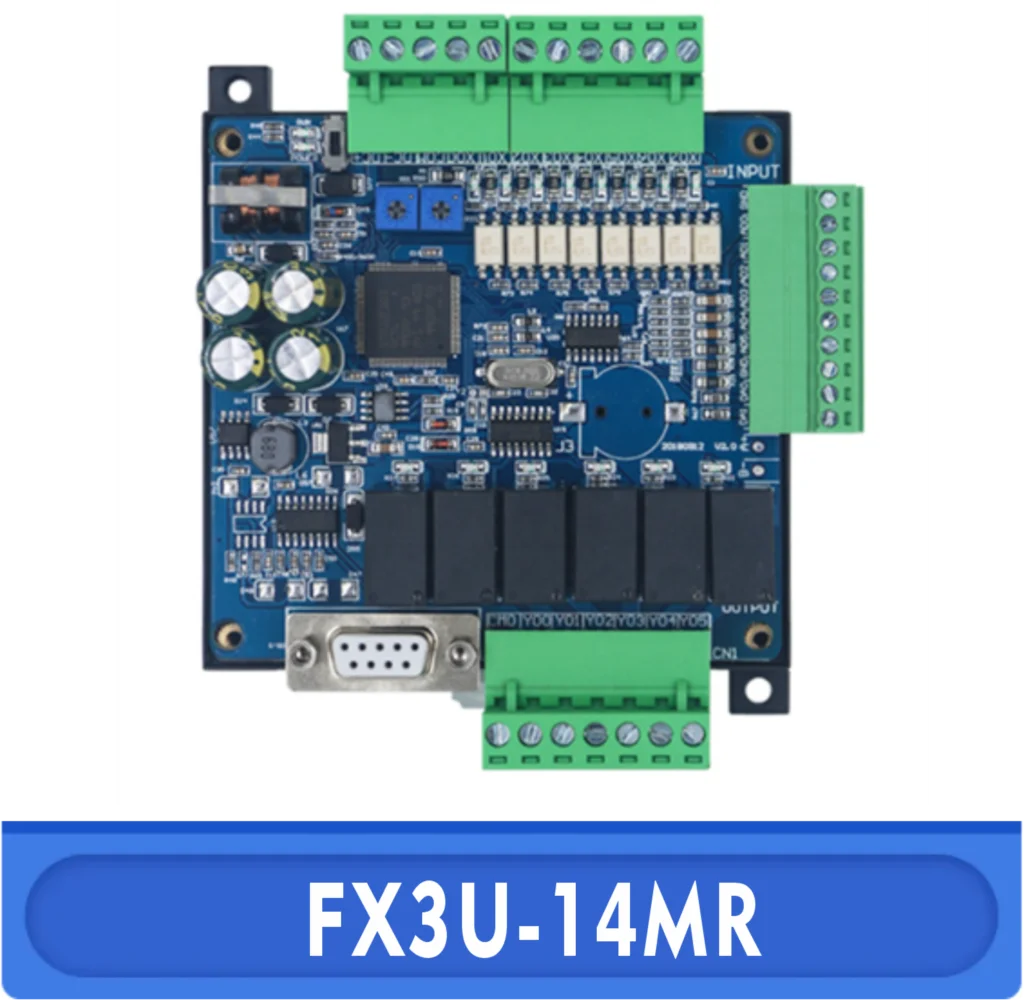 FX1N FX2N FX3U 14MR 14MT 6AD 2DA АД RS232 RS485 Modbus RTU 24VDC RTC clock 