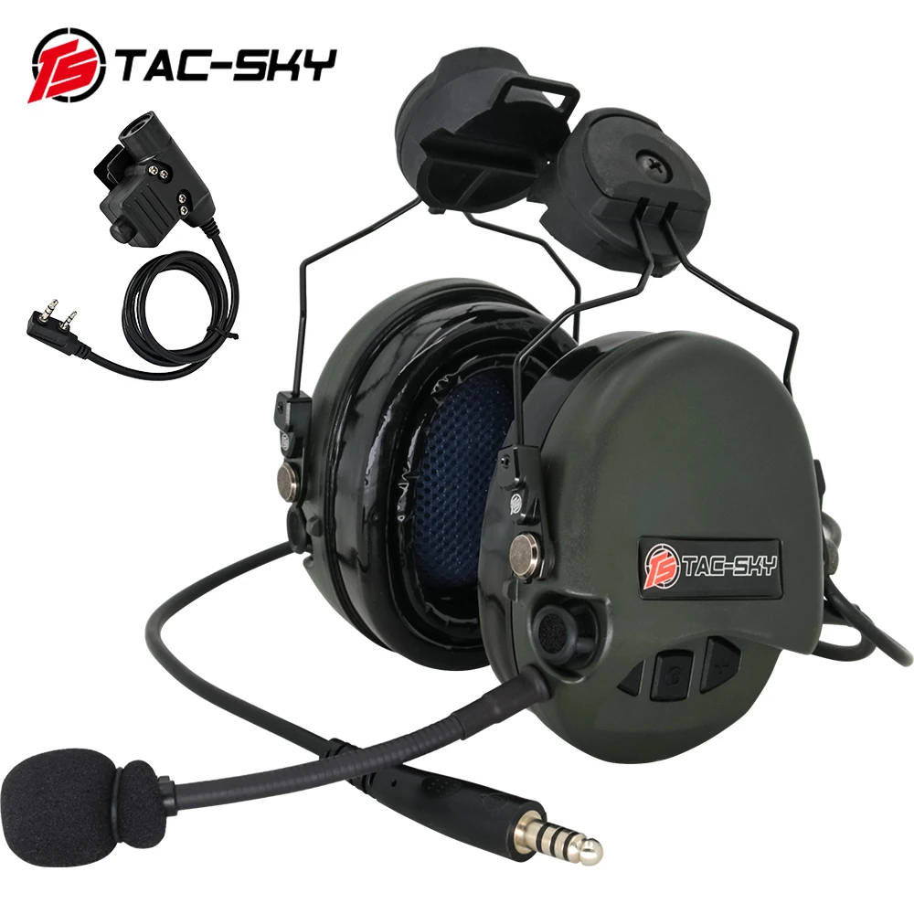 Каска TS TAC-SKY SORDIN, Быстросъемный скоба, силиконови слушалки, спортни слушалките с шумопотискане-FG