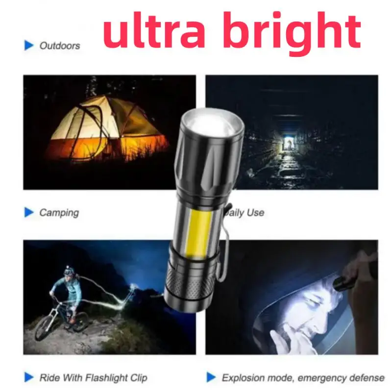 Мини Акумулаторна батерия led фенерче Mini Zoom Факел за нощуване на открито, мощен фенер, водоустойчив тактически led фенер, преносим