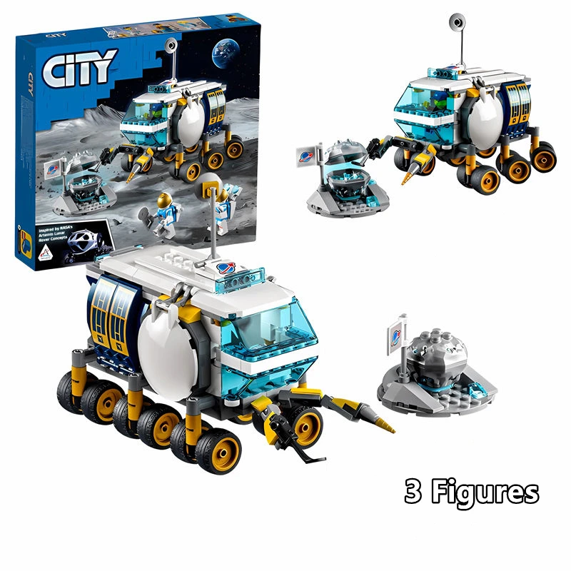Серията City Лунен един пътуващ автомобил, който е Съвместим с 60348 градивните елементи, Образователна играчка за сглобяване на Тухли на Ден, Раждане на дете, подарък за Коледа