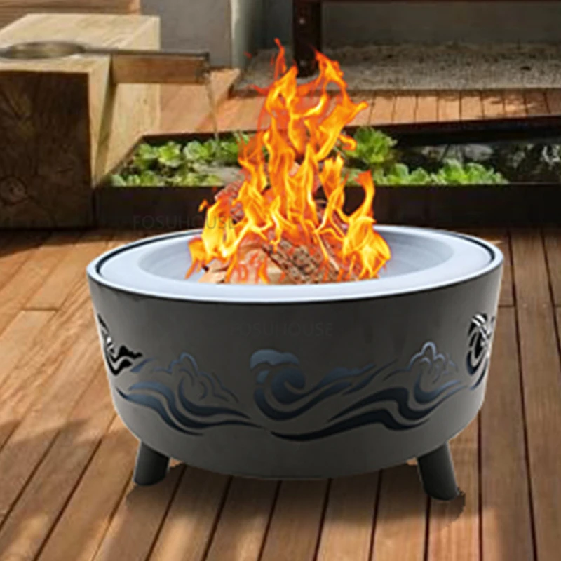 Скандинавски желязо кострище за улично нагревател, домакински мангальная печка за творчество, открито барбекю, пещ за барбекю на дървени въглища