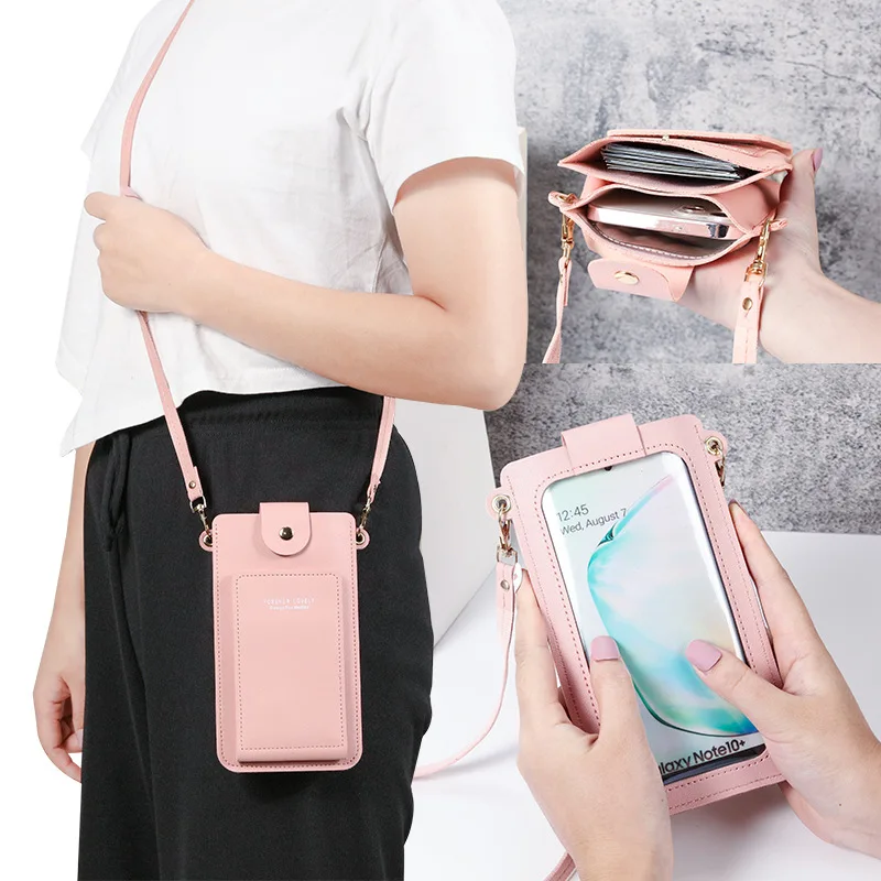 Дамски малки чанти през рамо от изкуствена кожа, дамска чанта с джоб за мобилен телефон, госпожа чантата си, клатчи за карти, чанти-незабавни посланици