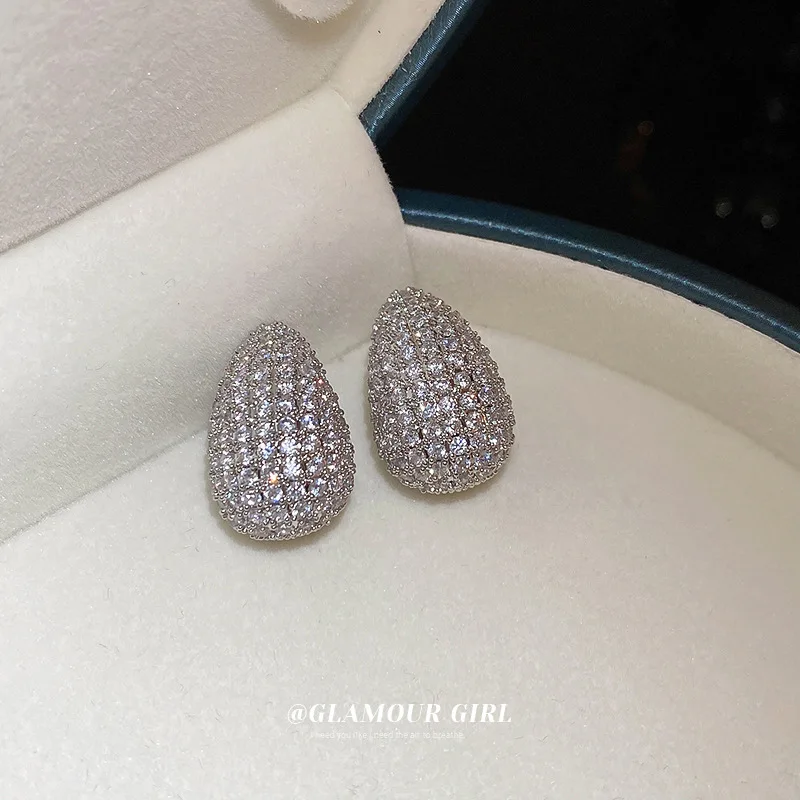 Луксозни обеци-карамфил под формата на капки от планински кристал за жени, класически дизайн, мода декорация, празнична парти, обеци за всеки ден