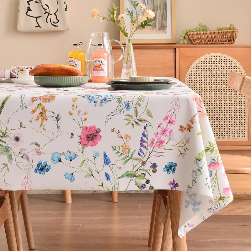 Тъкани за дома масата за хранене водоустойчив благородна покривка от чист памук, с правоъгълна форма