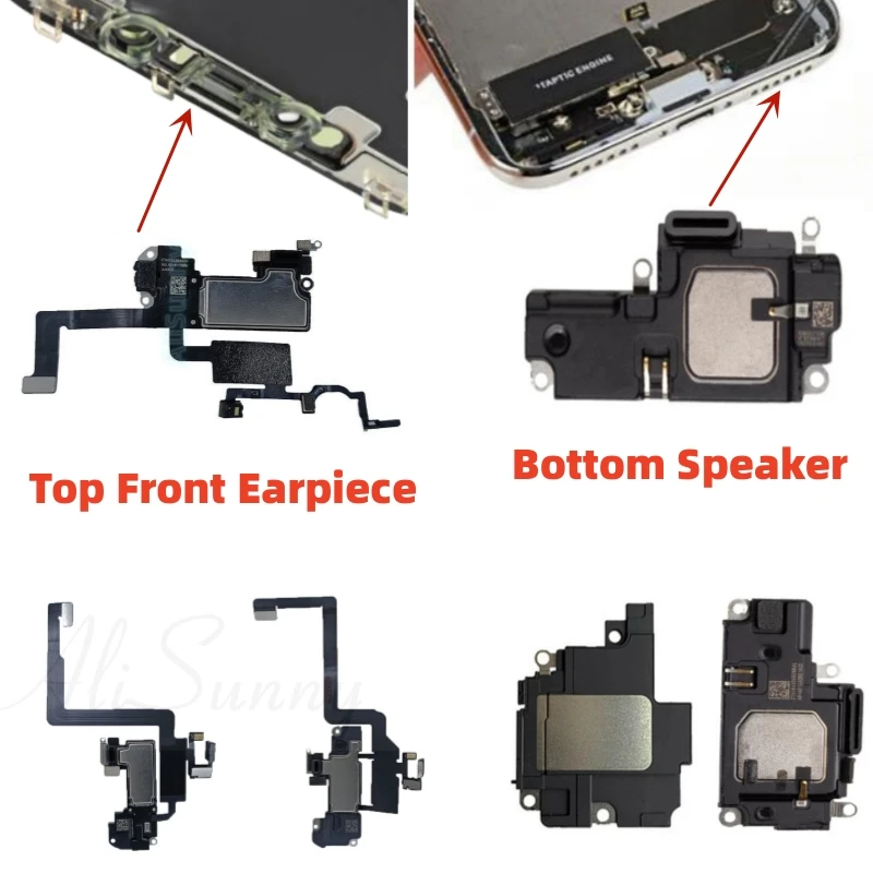 1бр топ предни слушалка гъвкав кабел на сензора за приближаване за iPhone 11 Про Макс 12 звуков говорител Долен говорител на разговора зумер