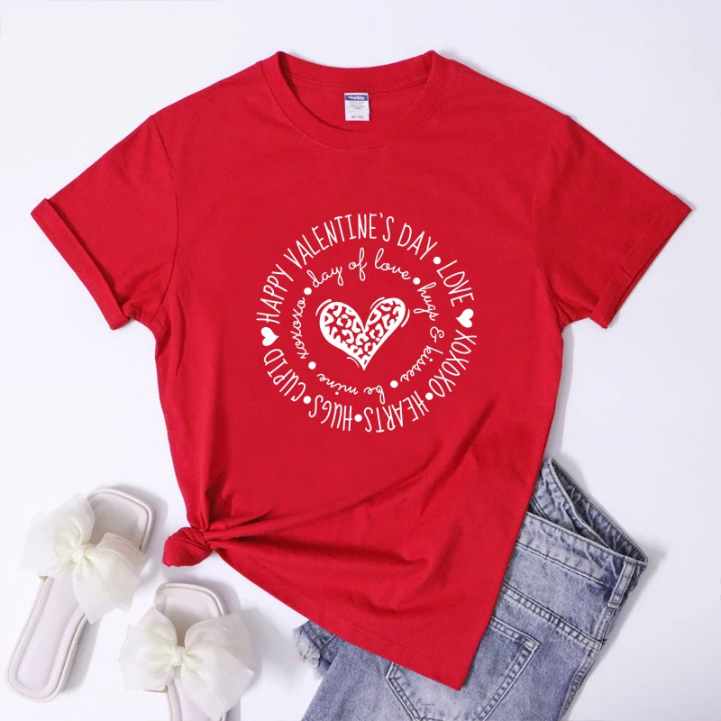В памучна Риза С Деня на Свети Валентин, Реколта Подарък Тениска В Деня на Любовта, най-Забавната Женска Тениска XOXO Valentine, Camiseta