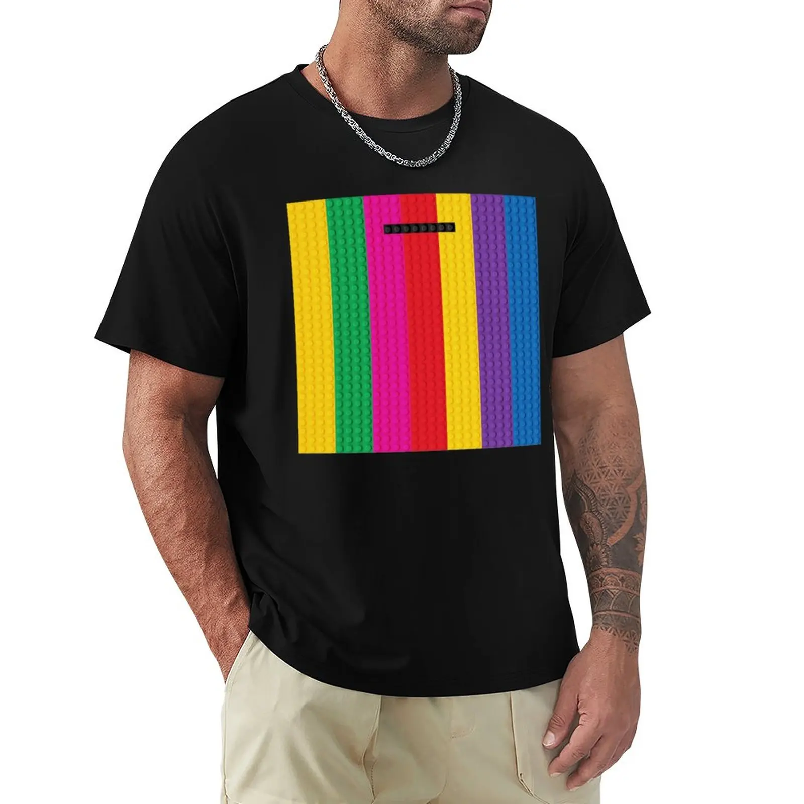 Тениска Introspection bricks, мъжки t-shirt голям размер с къс ръкав