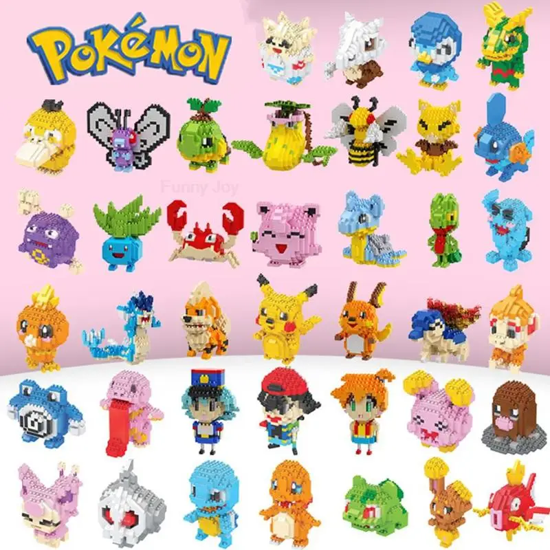 61 стил на Покемон Блокове Малък Cartoony Покебол Пикачу Модел на Животното Образователна Детска Графика градивните елементи на Играчки, За да се Pokemon