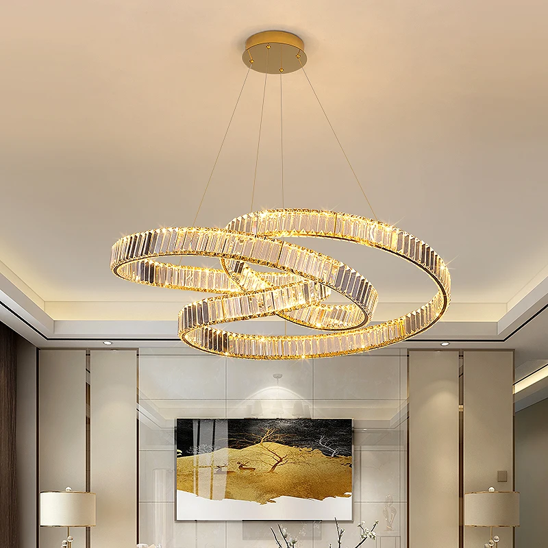 Модерни led Кристални полилеи K9 Окачен лампа Блясък От неръждаема стомана За хол, трапезария, кухня, Декоративни осветителни тела