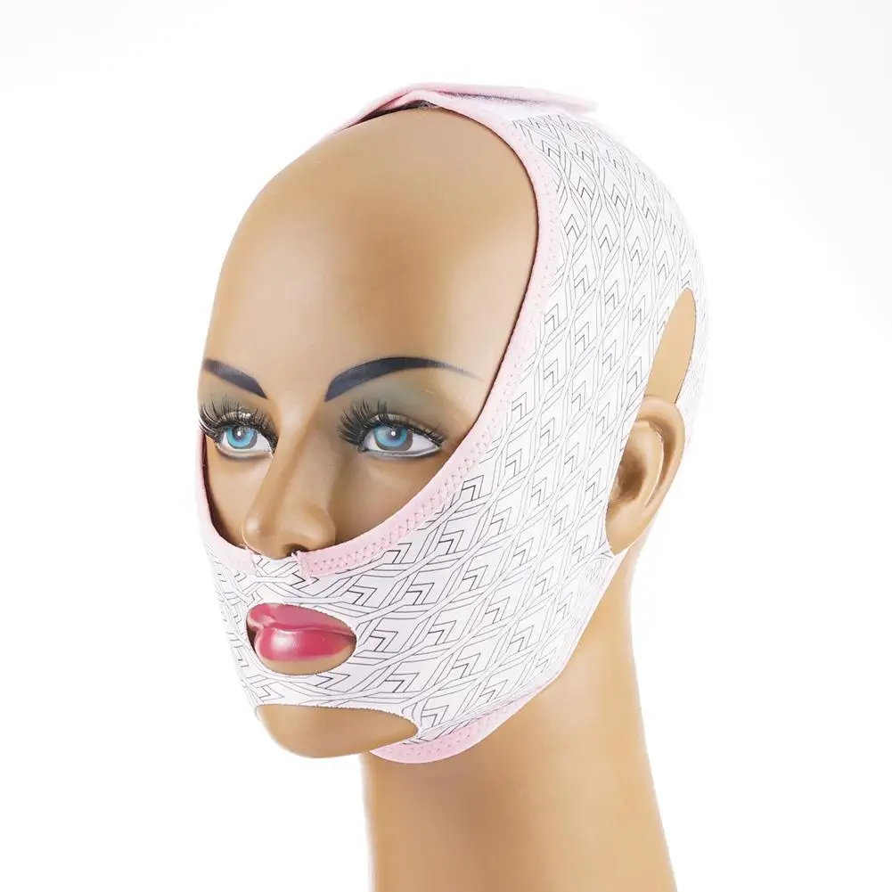 Бандаж за отслабване на лицето, V-образна линия, корректирующий формата на бузите, брадичката, шията, масажен колан, маска за релакс, красота на лицето