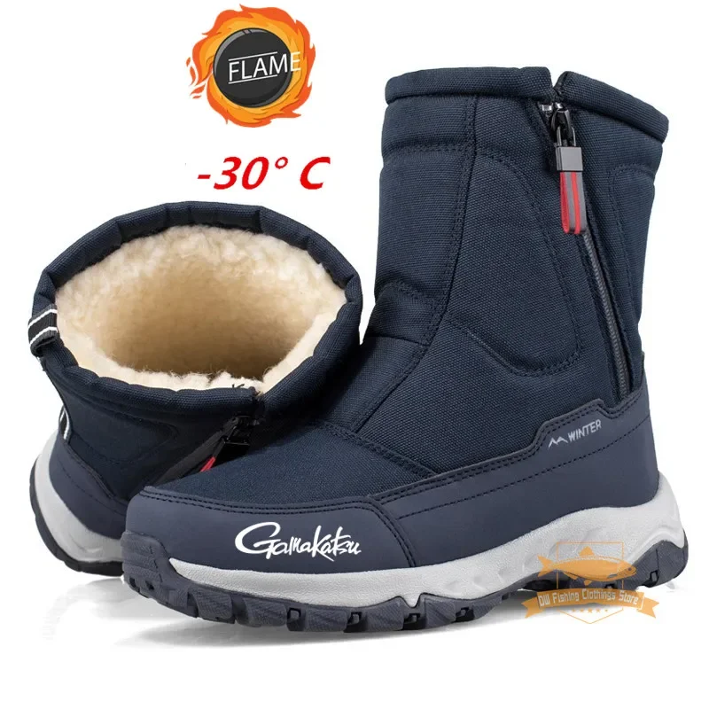 Риболовна обувки Gamakatsu, мъжки зимни туристически обувки, плюс кадифе топли непромокаеми зимни обувки, мъжки градинска мразоустойчив обувки за риболов