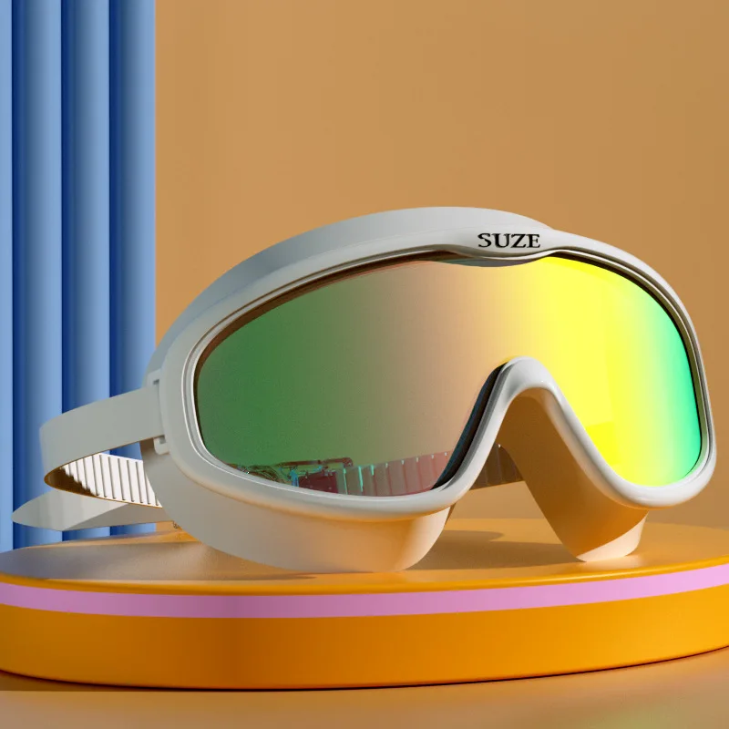 Професионални Плувни Очила За Възрастни Мъже Жени Със Защита от замъгляване HD Очила За Плуване В Голяма Рамка С Защита От uv Очила За Гмуркане и Водни спортове