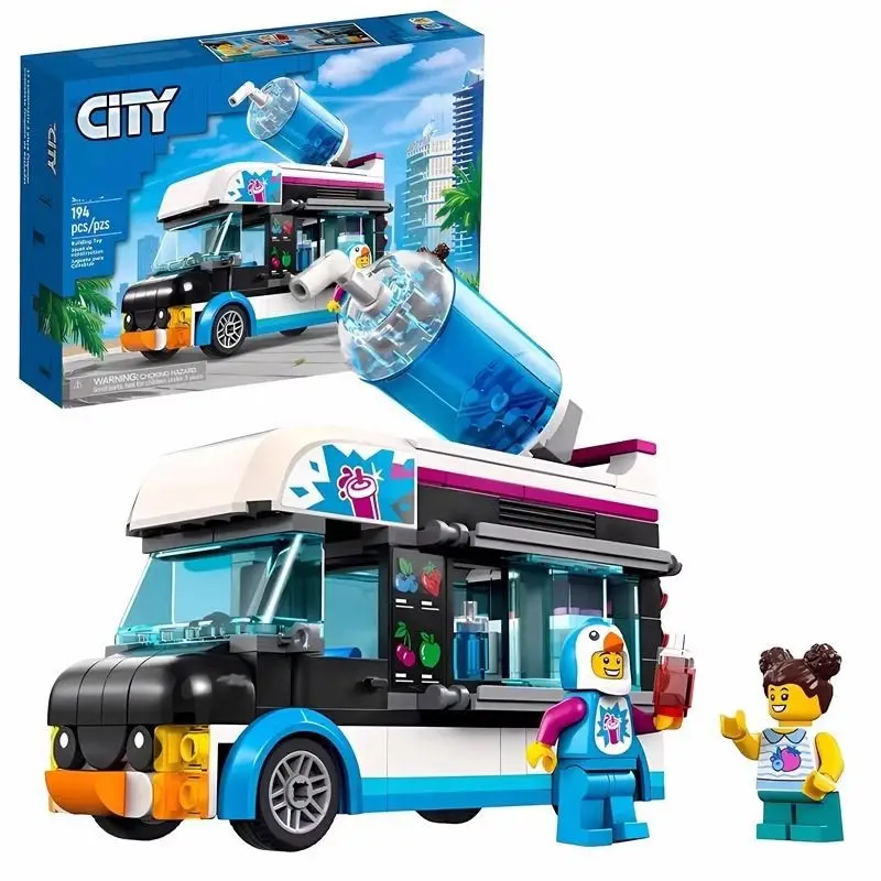 В наличност 2023 Нов Градски Годишният Пингвин Slushy Van Ice Machine Fit 60384 Строителни Блокове, Тухли, Детски Играчки, Подаръци За Рожден Ден