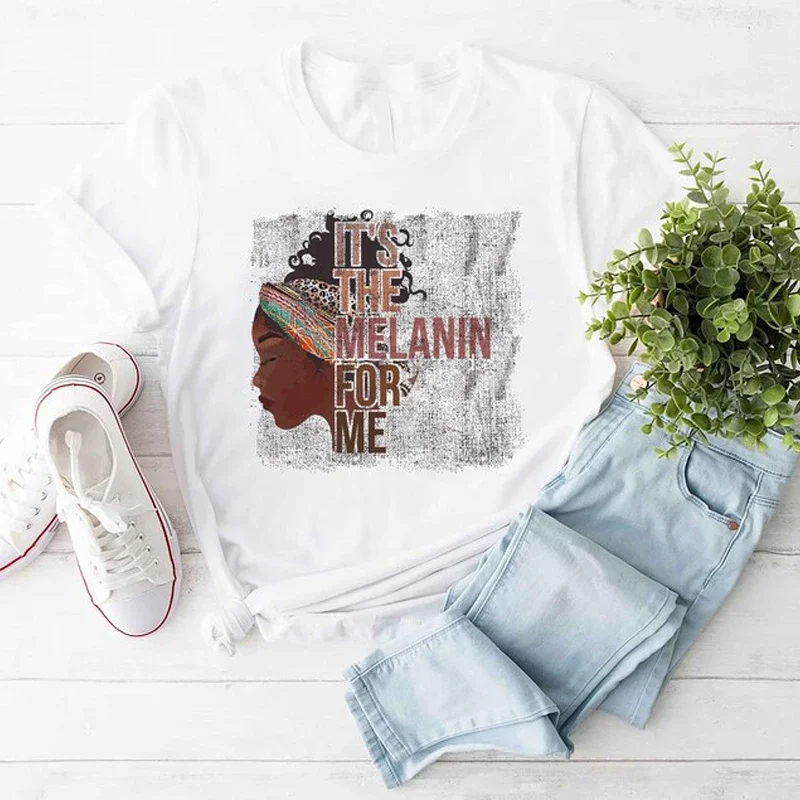 Това е меланинът за мен, графични тениски, Естетична тениска на феминизма, памучни дамски тениски с къс ръкав, Отгоре на поръчка
